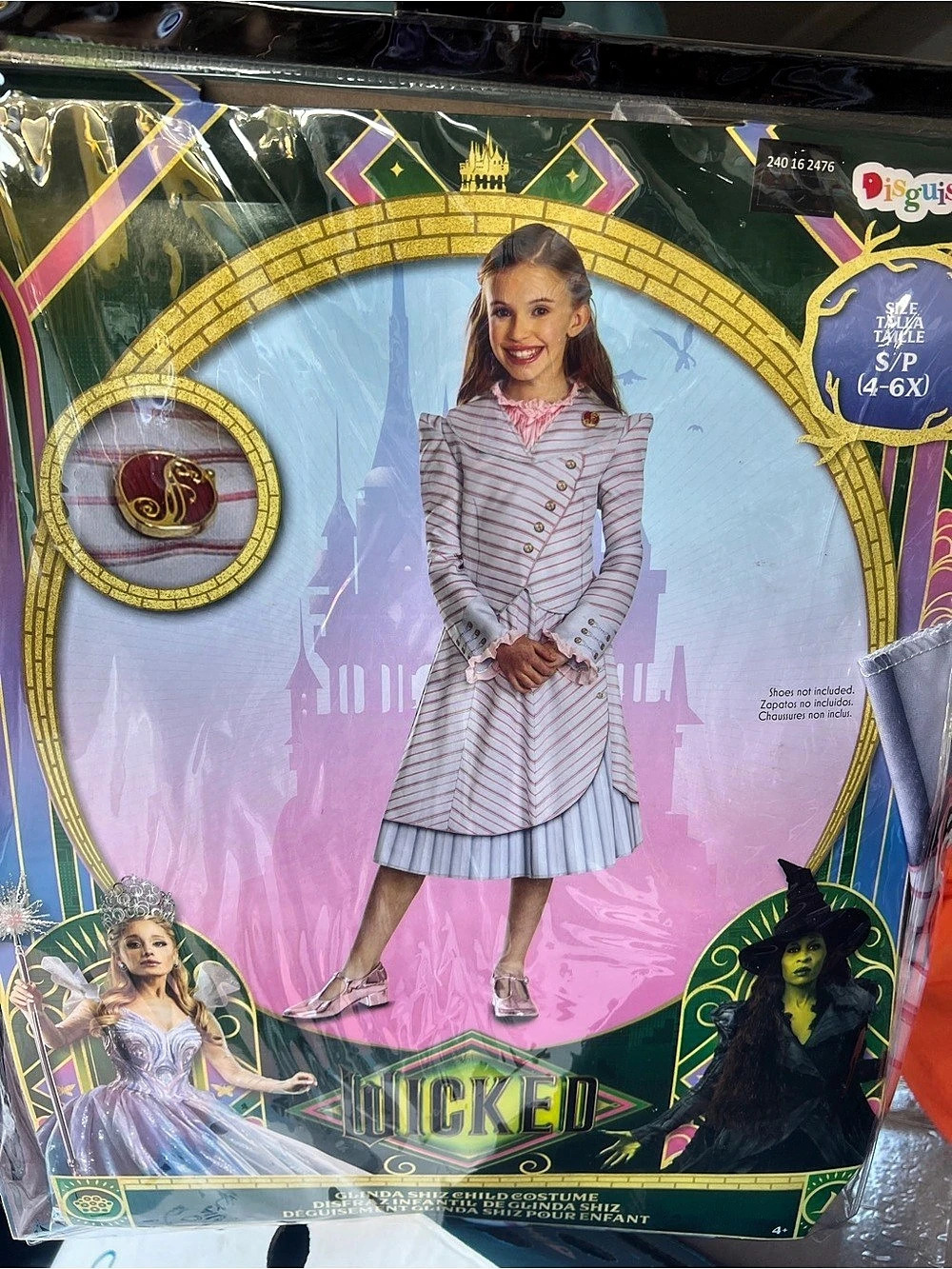 Wicked Glinda Shiz Child Halloween 35Costume Pink & White Girls Small